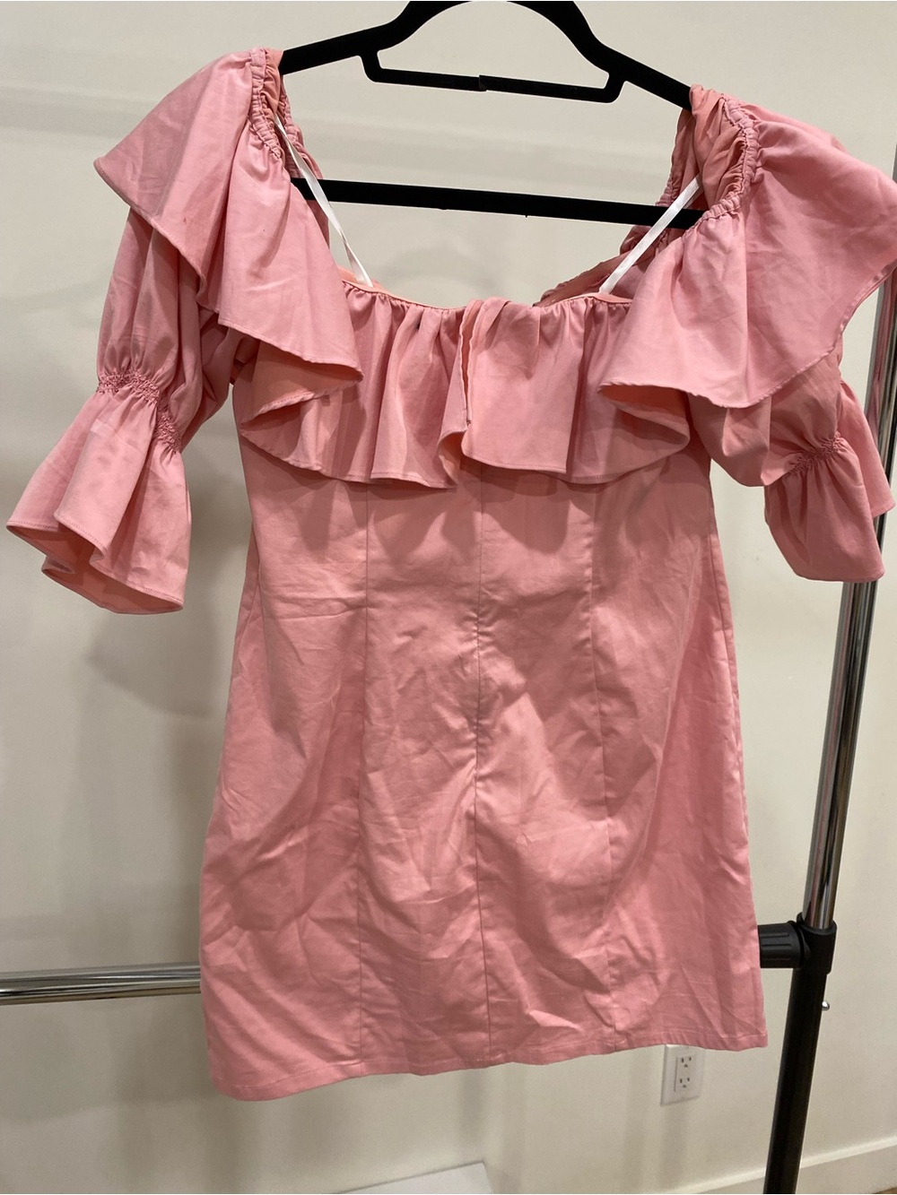 Camila Coelho Pink Off-Shoulder Ruffle Dress